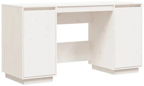 840148 vidaXL Birou, alb, 140x50x75 cm, lemn masiv de pin