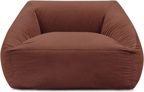 Fotoliu bean bag portocaliu cu tapițerie din catifea reiată Lilibet – Bobochic Paris