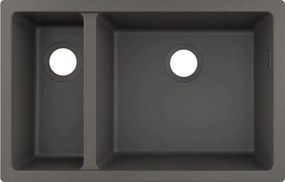 Chiuveta compozit Hansgrohe S51 SilicaTec gri piatra 71x45 cm 2 cuve
