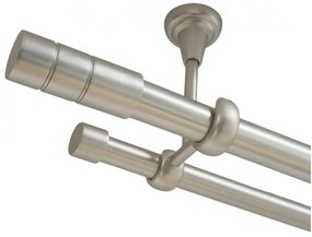 Galerie fara inele cylindru tavan - 25/19 - crom mat (Alege marime: 140 cm)
