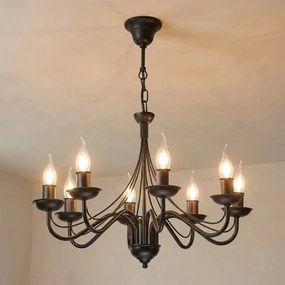 Candelabru cu lanț ANTON 8xE14/60W/230V negru