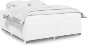 vidaXL Cadru de pat, alb, 180x200 cm, piele ecologică