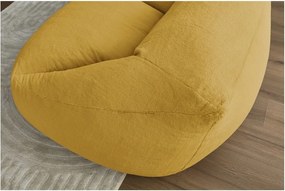 Fotoliu bean bag galben cu tapițerie din blană artificială Lilibet – Bobochic Paris