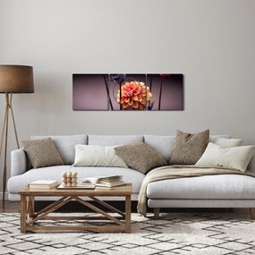 Tablou - Floare (cu ceas) (90x30 cm)