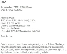 Lampadar design modern Fleur bej 2112124001 NL