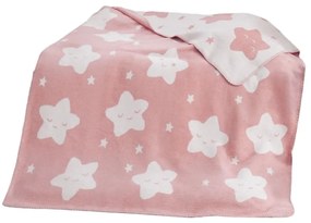 Pătură pentru copii roz din polar, fleece 100x120 cm Star – Mijolnir