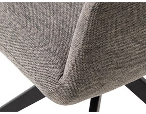 Scaun de sufragerie gri cu cotiere tapițat Roxana – Unique Furniture