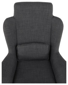 Fotoliu balansoar, material textil gri/lemn, HARPER