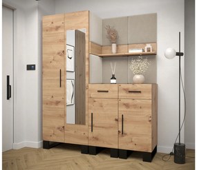 Set mobilier pentru hol Amanda 15 (Stejar artisan + bej). 1085983