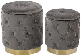 Set 2 buc. taburete POLE (stofă) (gri) (cu sp. depozitare). 1019123