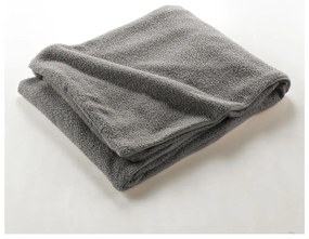 Pătură gri din polar/fleece 180x220 cm Curly Wooly – douceur d'intérieur