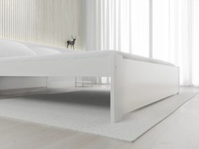 Pat dublu Culoare alb, IKAROS 160 x 200 cm Saltele: Cu saltele Coco Maxi 19 cm, Somiera pat: Cu lamele drepte