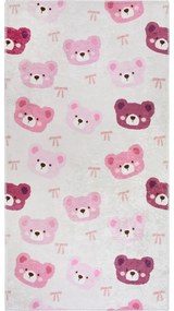 Covor pentru copii roz-fildeș lavabil 80x150 cm Cute Teddies Pink – Vitaus