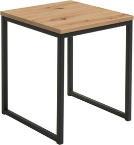Masuta cafea AROZ, stejar artisan/negru, PAL/metal, 50x50 cm