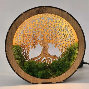 SENTOP | Lampă de masă Arborele Vieții cu mușchi | ZIVENA