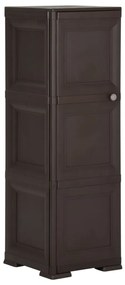 340606 vidaXL Dulap din plastic, 40x43x125 cm, maro, design de lemn