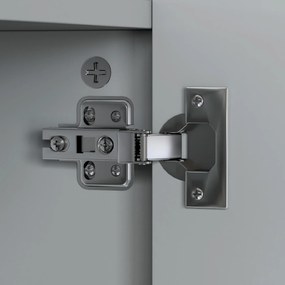 kleankin Dulap de baie suspendat cu 3 uși oglindă și polițe reglabile din MDF Gri dim. 90L x 15l x 60H cm | Aosom Romania