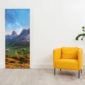 Fototapet pentru ușă - Curcubeu peste stânci (95x205cm)