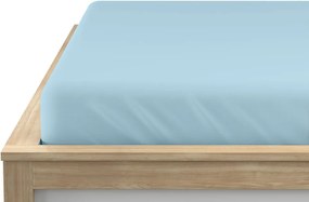 Cearsaf jersey cu lycra albastru deschis 90 x 200 cm