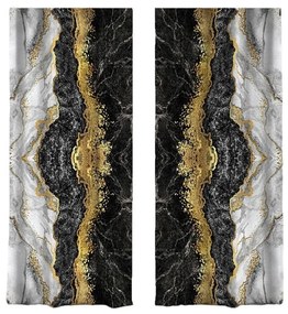 Draperii negre-aurii 2 buc. 140x260 cm – Mila Home