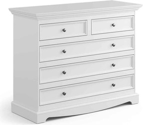 Comodă lemn masiv alb Linea, 112 × 45 × 87 cm