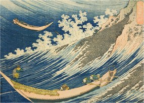 Tablou - Katsushika Hokusai, Fishing Boats at Choshi in Shimosa (Soshu Choshi) , reproducere (70x50 cm)