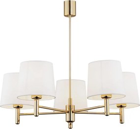 Brilagi - Candelabru cu tijă MONTE 5xE27/60W/230V crem/auriu