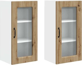 vidaXL Dulap de bucătărie cu depozitare Kalmar 2 pcs Stejar Artizanal