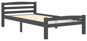 3060747 vidaXL Cadru de pat cu 2 sertare, gri închis, 90x200 cm, lemn de pin