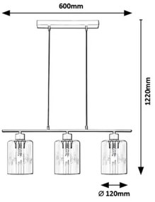 Lustră pe cablu Rabalux 3xE27/40W/230V