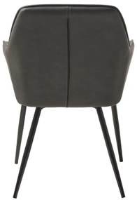 Set de scaune de sufragerie gri închis cu cotiere 2 buc. tapițat Nolan Stripe – Unique Furniture