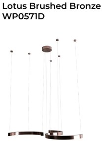 Lustra dimabila LED suspendata LOTUS Brushed Bronze