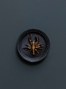 Decoratiune de perete, neagra, din rasina, Lobster