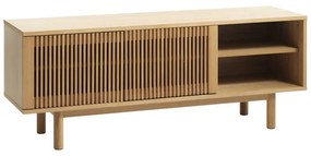 Comodă TV în culoare naturală cu aspect de lemn de stejar 143x55 cm Tiber – Unique Furniture