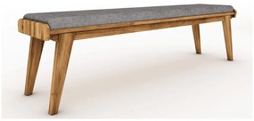 Bancă din stejar cu șezut gri deschis Retro - The Beds
