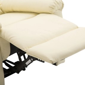 Homcom Fotoliu Relax Clasic cu Spatar Rabatabil si Taburet, Crem