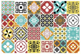 Set de 24 autocolante de perete Ambiance Montecito, 15 x 15 cm