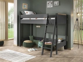 Pat copii LOFT LONDON 90 X 200 CM ANTRACIT