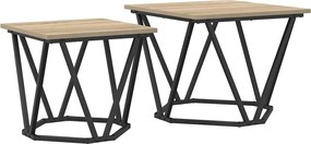 vidaXL Set măsuțe laterale 2 pcs Stejar Sonoma Lemn ingineresc și oțel