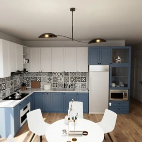 Lustră pe tijă LOTUS 2xE14/10W/230V negru/auriu