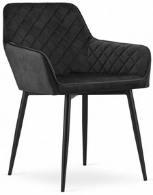 OFERTA Scaun de catifea negru NOLA II. calitate secundara