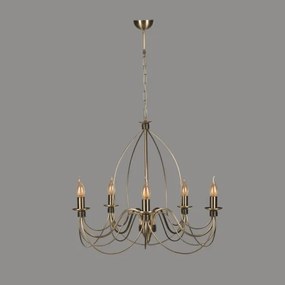Candelabru CLASSIC cu lanț, 5xE14/40W/230V, bronz