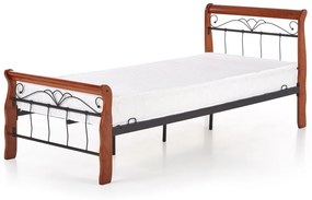 Pat metal si lemn Veronica - 90x200 cm