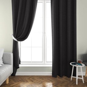 Draperie neagra OXFORD 140x250 cm Agățat: Inele metalice