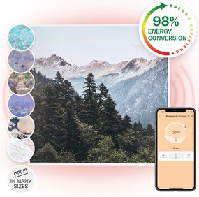 Klarstein Wonderwall Air Art Smart, încălzitor cu infraroșu, 60 x 60 cm, 350 W, aplicație, munte