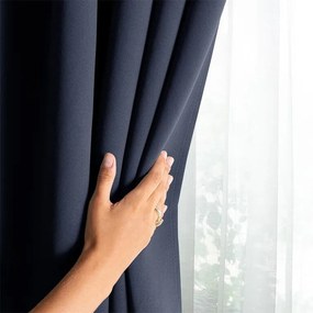decoDoma Draperie groasă blackout RESTILO indigo 140 x 245 cm set 2 buc