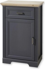 Comoda JASMIN, gri grafit/stejar artisan, PAL, cu o usa si un sertar,