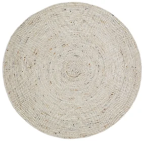 Covor crem reversibil, țesut manual, rotund din amestesc de lână ø 160 cm Neethu Avoine L – Nattiot