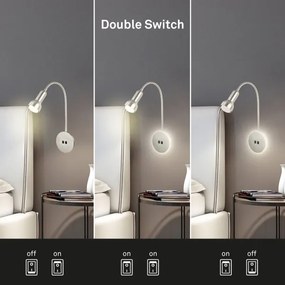 Lampă LED flexibilă de perete Briloner 2178012 1xE14/10W/230V + LED/3W crom