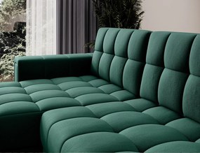 Coltar extensibil reversibil 3 locuri ELTAP, Blenvi, 260x150x82 cm, lemn/poliester, verde inchis